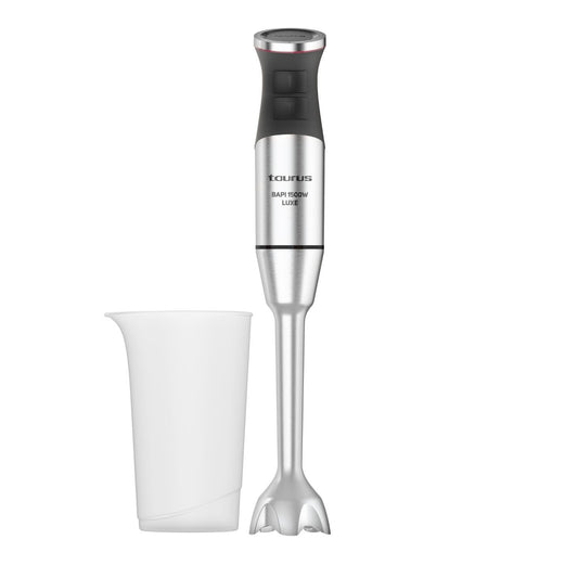 Taurus – Batidora de Mano 1500W | 20 velocidades + TURBO| Cuchillas Inox| Campana Antisalpicaduras| Ergonómica| Libre BPA| Apta Lavavajillas| Pica Hielo