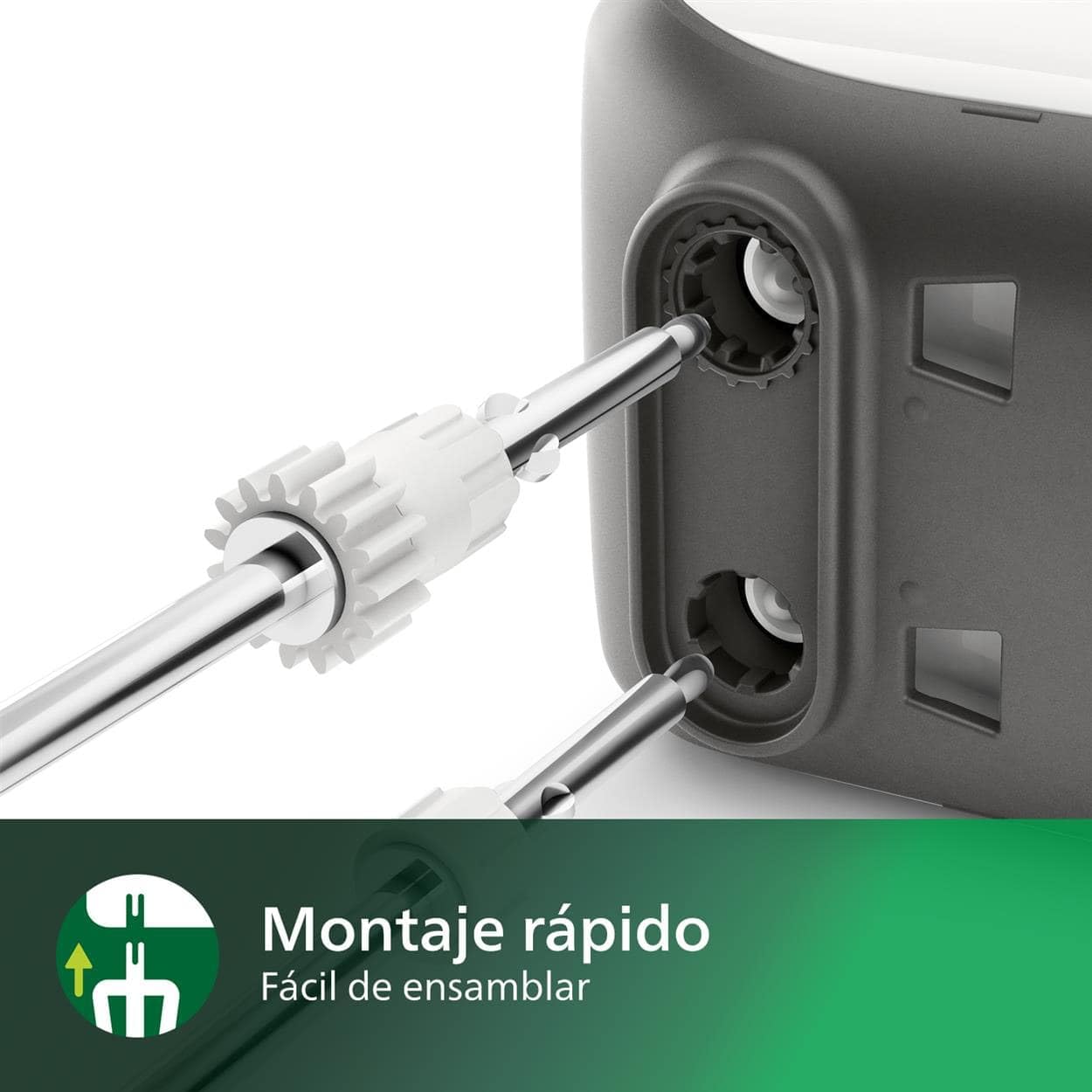 Philips Serie 5000 Batidora - Motor de 450 W, 5 Velocidades y Turbo, Mezcla Fuerte y Eficaz, Vaso de Forma Cónica, Fácil Expulsión, Gris Cachemira (HR3741/00)
