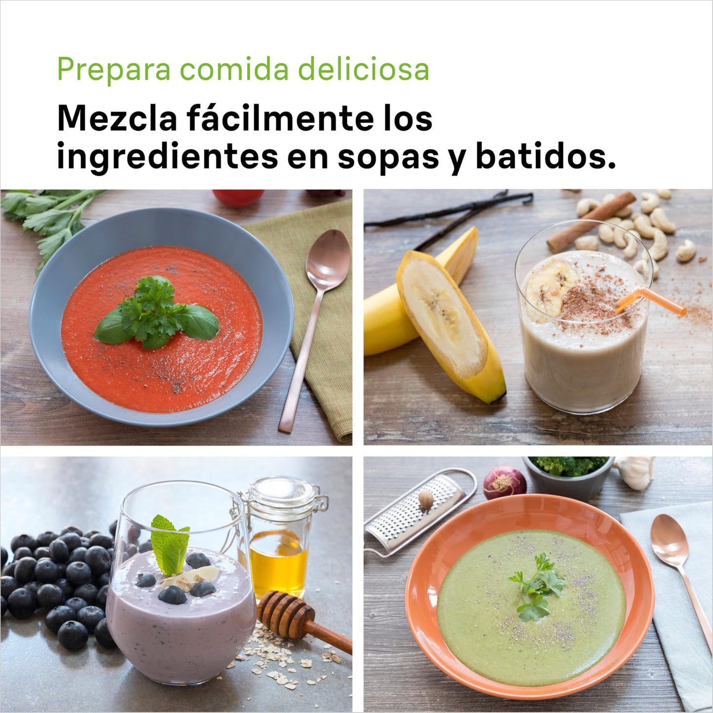 Braun Minipimer MultiQuick 5 - Batidora de mano para sopas, batidos y papillas para bebé, 21 velocidades, control de precisión, brazo de acero inoxidable, vaso medidor, 1000W, blanco (MQ50001M)
